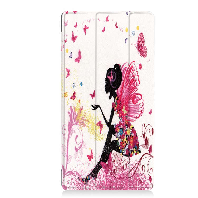 Pattern Printing Tri-fold Stand Leather Case for Lenovo Tab 7.0 - Fairy and Butterflies-2