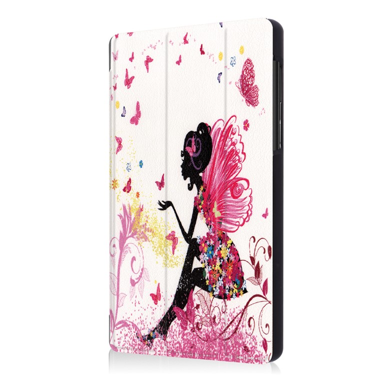 Pattern Printing Tri-fold Stand Leather Case for Lenovo Tab 7.0 - Fairy and Butterflies-7