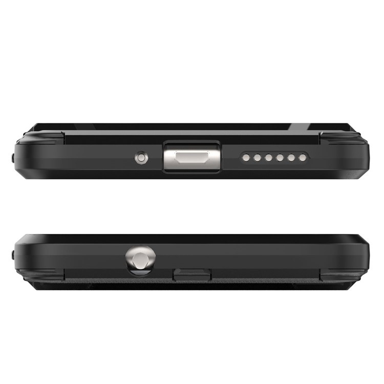 Shockproof PC + TPU Hybrid Kickstand Phone Case for Motorola Moto G5S - Black-4