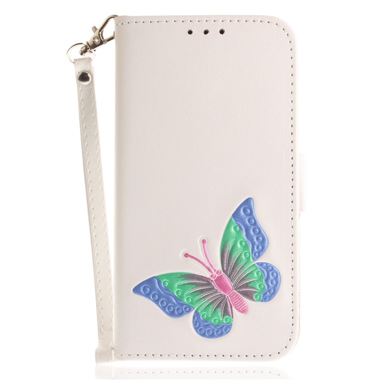 Butterfly Pattern Leather Wallet Case for Motorola Moto G5 - White-2