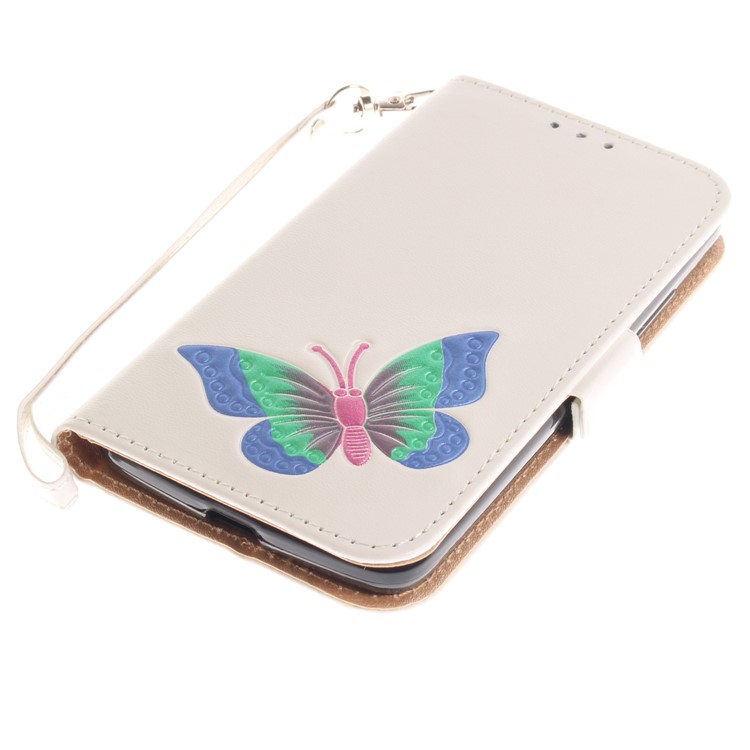 Butterfly Pattern Leather Wallet Case for Motorola Moto G5 - White-6