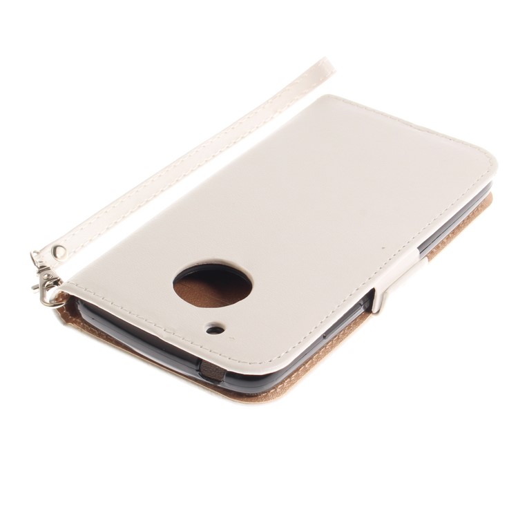 Butterfly Pattern Leather Wallet Case for Motorola Moto G5 - White-7