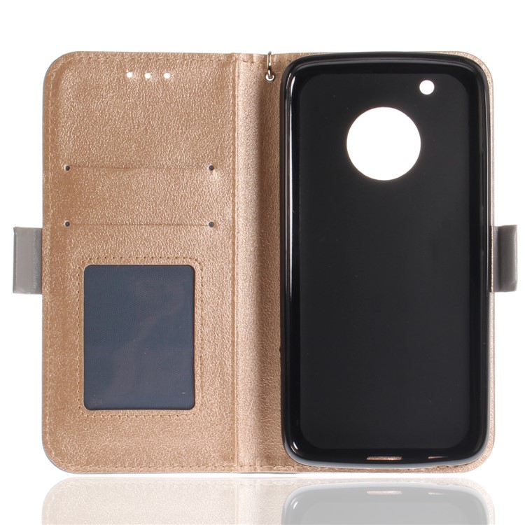 Butterfly Pattern Wallet Leather Stand Case for Motorola Moto G5 Plus - Grey-11