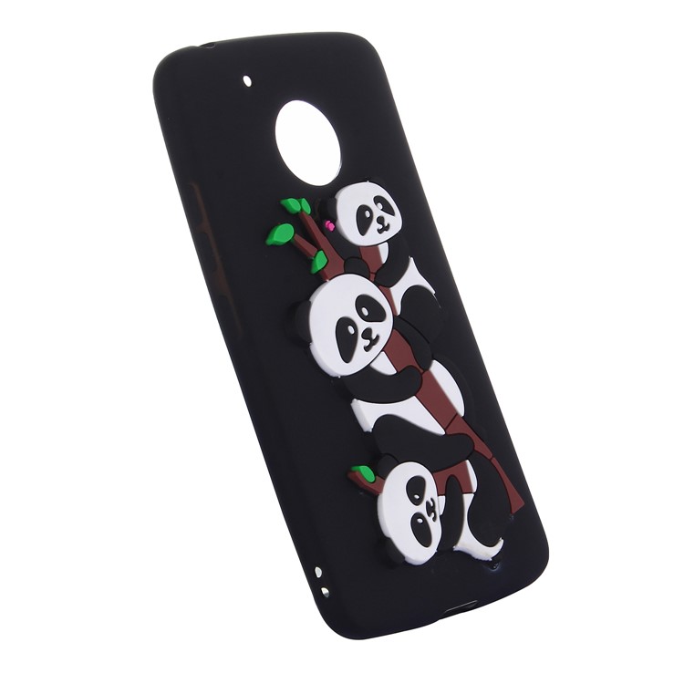 For Motorola Moto G5 Cute 3D Pandas and Bamboo TPU Gel Back Case - Black-3