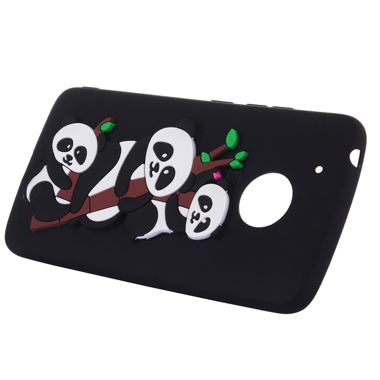 For Motorola Moto G5 Cute 3D Pandas and Bamboo TPU Gel Back Case - Black-4