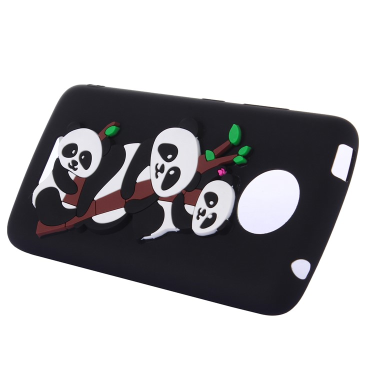 Cute 3D Panda Pattern TPU Case for Motorola Moto C Plus - Black-4