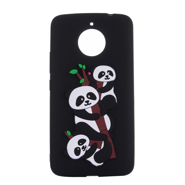 Lovely 3D Panda Pattern TPU Case for Motorola Moto E4 Plus - Black-2