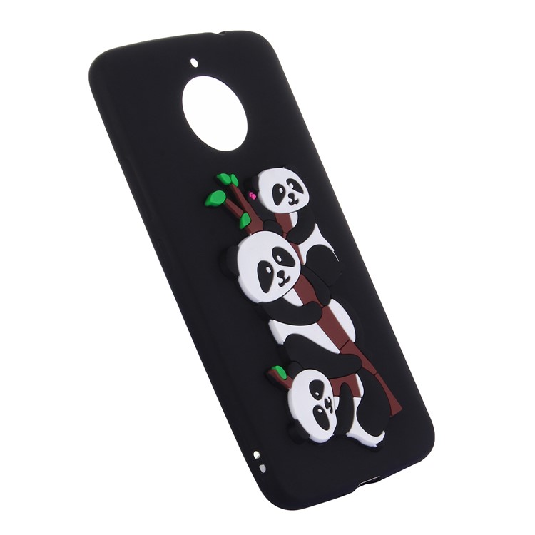 Lovely 3D Panda Pattern TPU Case for Motorola Moto E4 Plus - Black-3