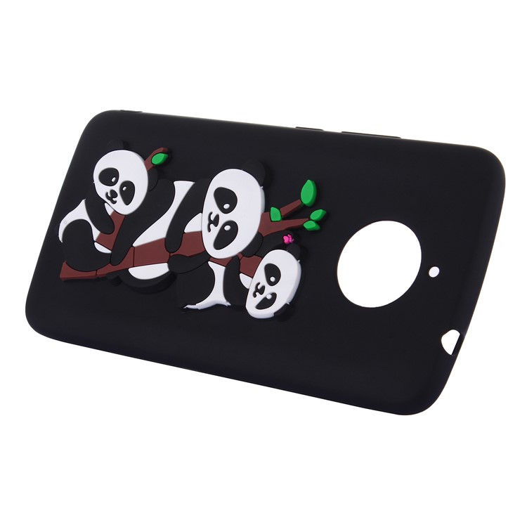 Lovely 3D Panda Pattern TPU Case for Motorola Moto E4 Plus - Black-4