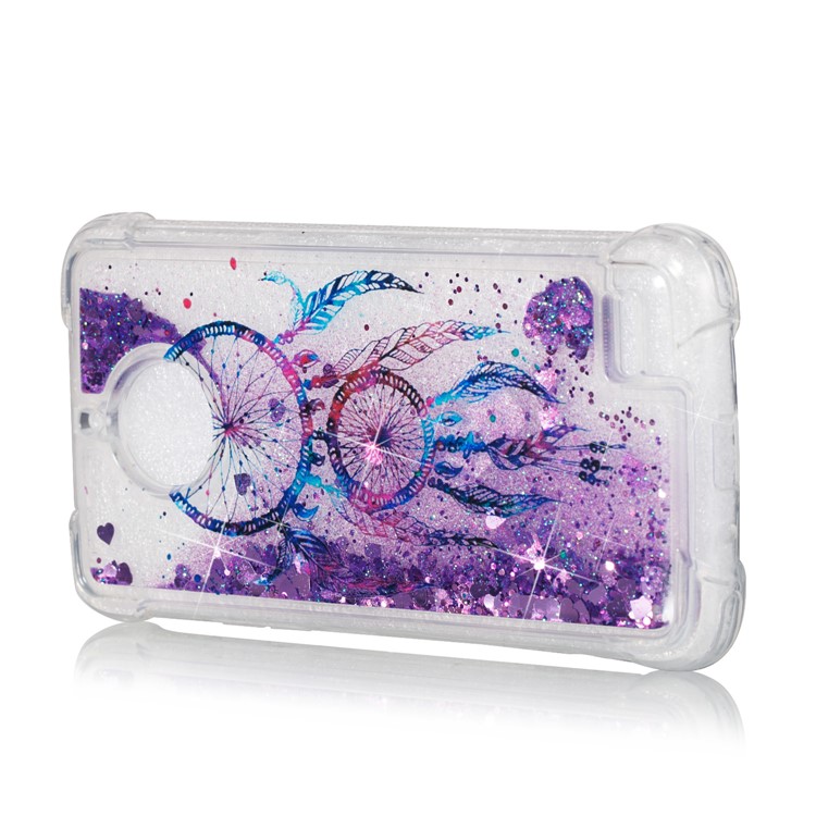 Liquid Glitter Powder Quicksand Shockproof TPU Case for Motorola Moto E4 EU Version - Dream Catcher-1