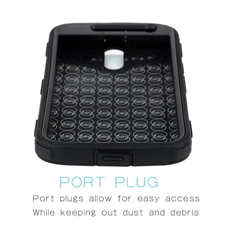 Heavy Duty Kickstand Belt Clip PC + TPU Hybrid Case for Motorola Moto G4 Plus - Black-8