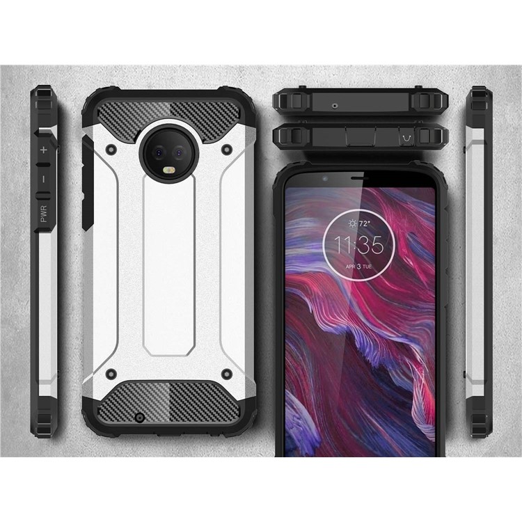 Armor Guard Plastic + TPU Hybrid Case for Motorola Moto G6 - Silver-3