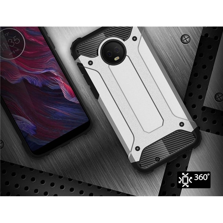 Armor Guard Plastic + TPU Hybrid Case for Motorola Moto G6 - Silver-7