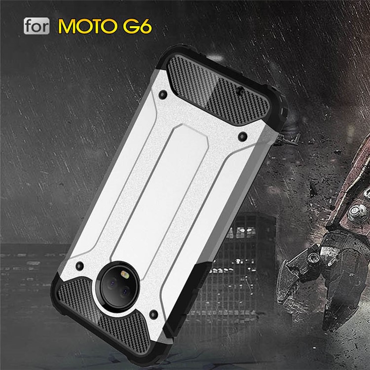 Armor Guard Plastic + TPU Hybrid Case for Motorola Moto G6 - Silver-8