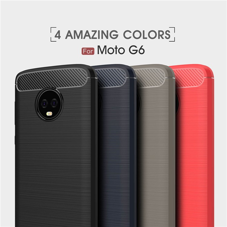 Carbon Fibre Brushed TPU Case for Motorola Moto G6 - Black-11