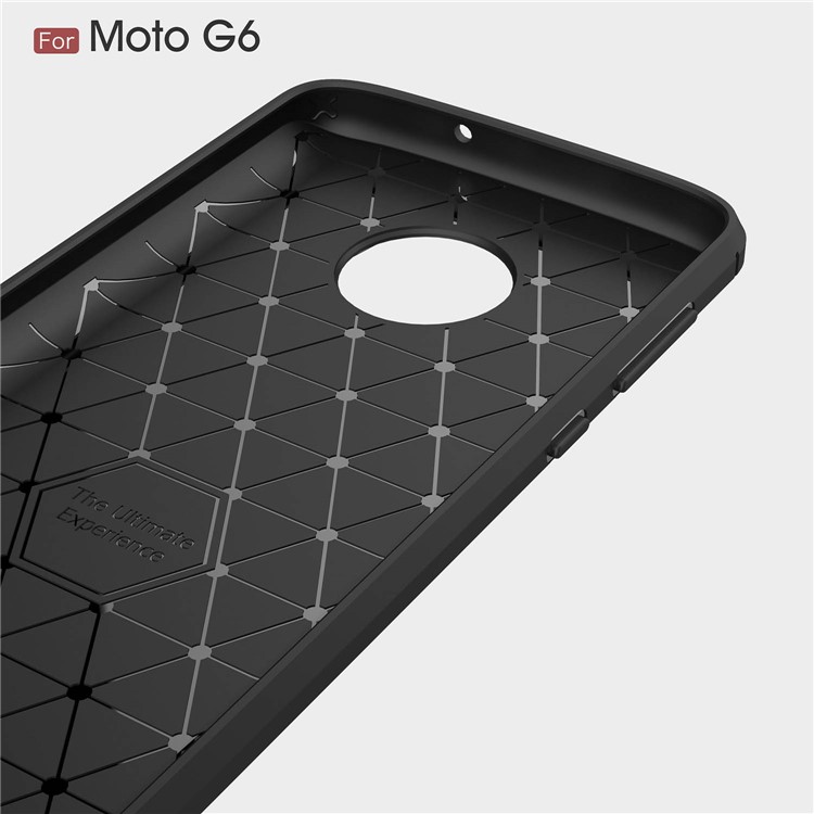 Carbon Fibre Brushed TPU Case for Motorola Moto G6 - Black-5