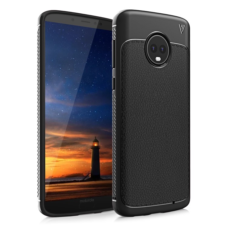 IVSO Gentry Series Leather Coated TPU Case for Motorola Moto G6 Plus - Black-1