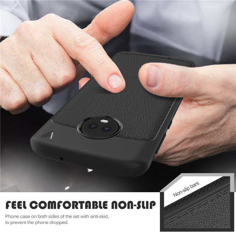 IVSO Gentry Series Leather Coated TPU Case for Motorola Moto G6 Plus - Black-7
