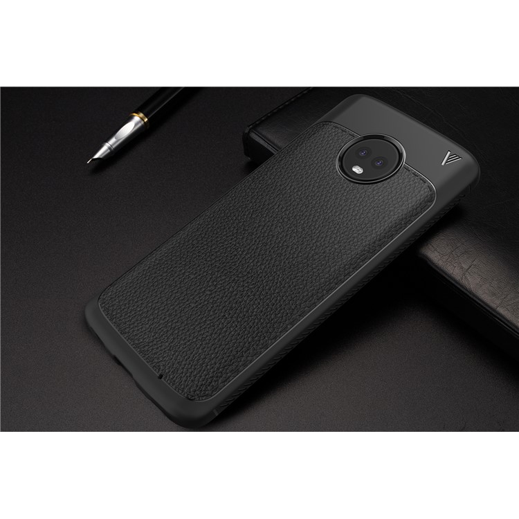IVSO Gentry Series Leather Coated TPU Case for Motorola Moto G6 Plus - Black-8