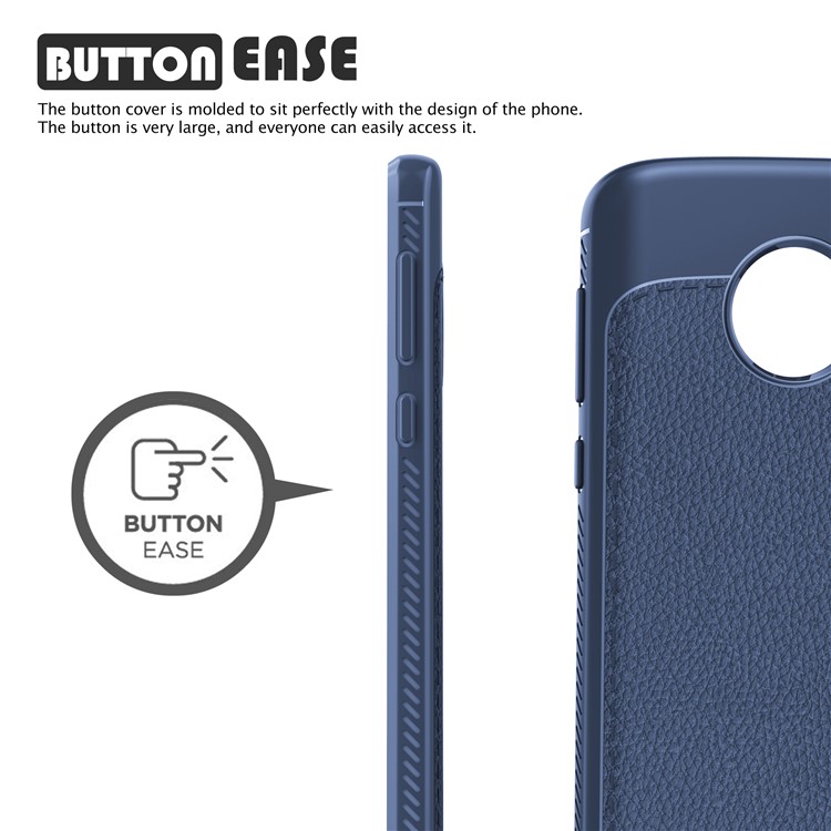 IVSO Gentry Series Leather Coated TPU Protection Case for Motorola Moto G6 Plus - Dark Blue-3