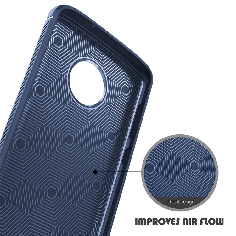 IVSO Gentry Series Leather Coated TPU Protection Case for Motorola Moto G6 Plus - Dark Blue-6