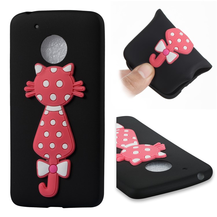 Adorable 3D Cat Pattern TPU Case for Motorola Moto G5 - Black-1