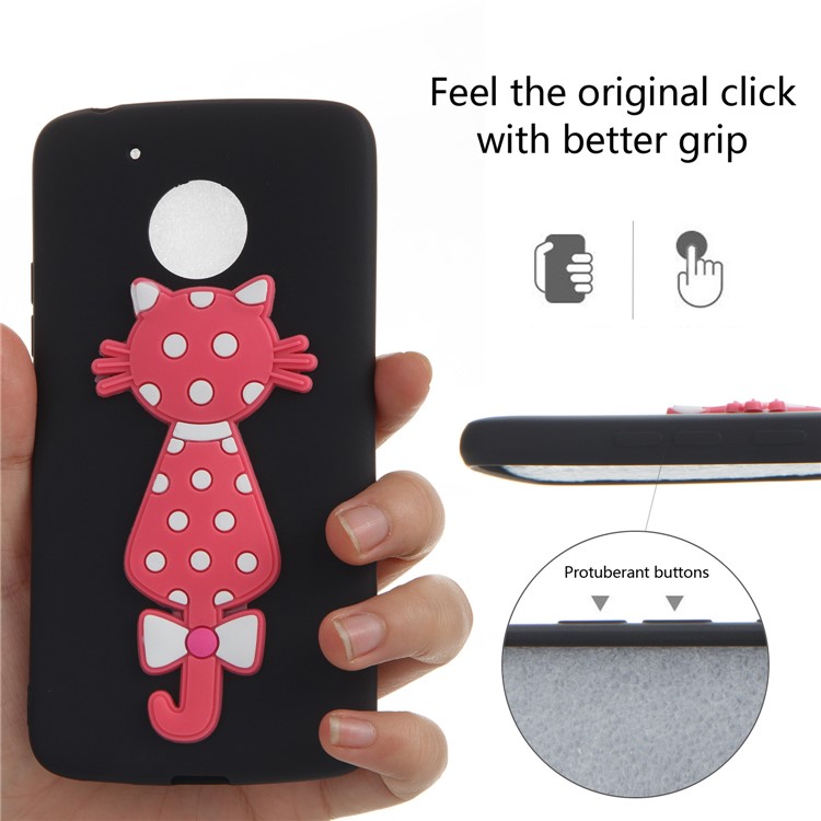 Adorable 3D Cat Pattern TPU Case for Motorola Moto G5 - Black-4