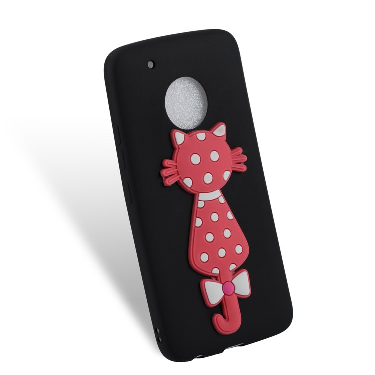 Cute 3D Cat TPU Soft Phone Casing for Motorola Moto G5 Plus - Black-4