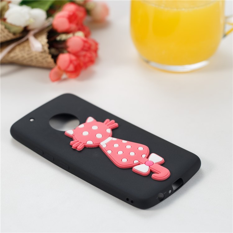 Cute 3D Cat TPU Soft Phone Casing for Motorola Moto G5 Plus - Black-5