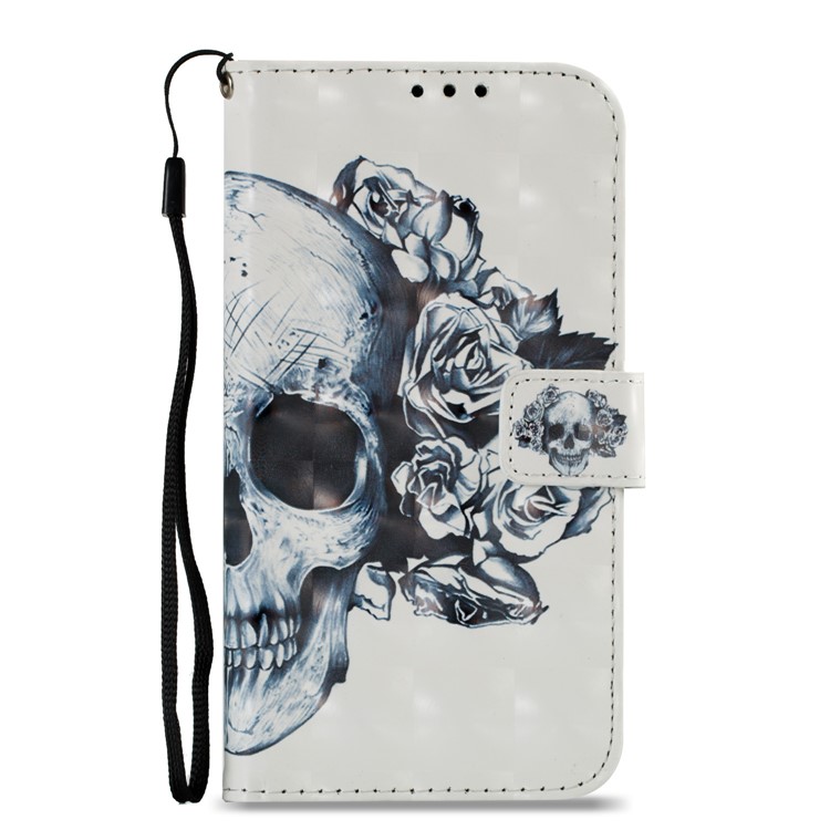 Pattern Printing Leather Wallet Case for Motorola Moto G5S - Skull Pattern-3