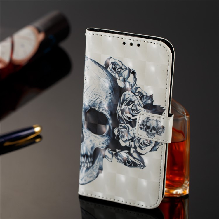 Pattern Printing Leather Wallet Case for Motorola Moto G5S - Skull Pattern-8