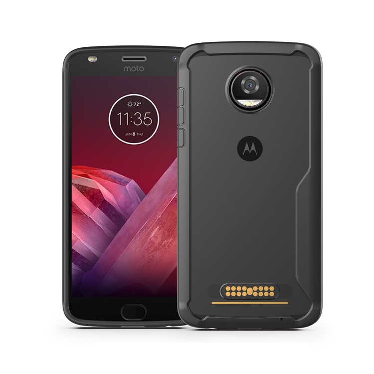 For Motorola Moto Z2 Play Shock Absorption PC + TPU Hybrid Back Case - Black-1