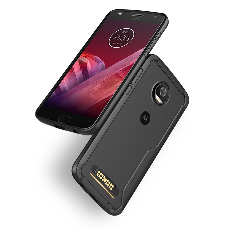 For Motorola Moto Z2 Play Shock Absorption PC + TPU Hybrid Back Case - Black-2