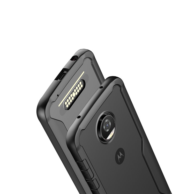 For Motorola Moto Z2 Play Shock Absorption PC + TPU Hybrid Back Case - Black-5
