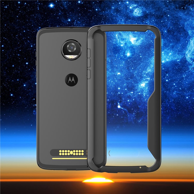 For Motorola Moto Z2 Play Shock Absorption PC + TPU Hybrid Back Case - Black-8