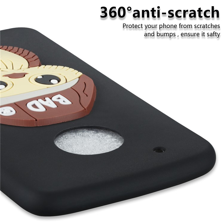 Cute 3D Owl with Cap Pattern TPU Case for Motorola Moto G5 Plus - Black-2