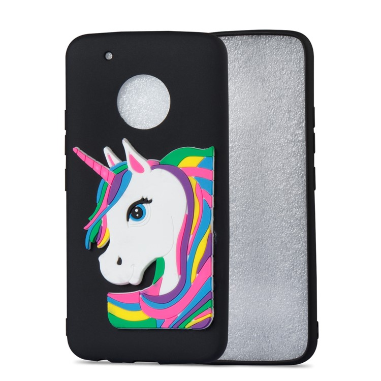 Lovely 3D Unicorn Pattern TPU Case for Motorola Moto G5 Plus - Black-5