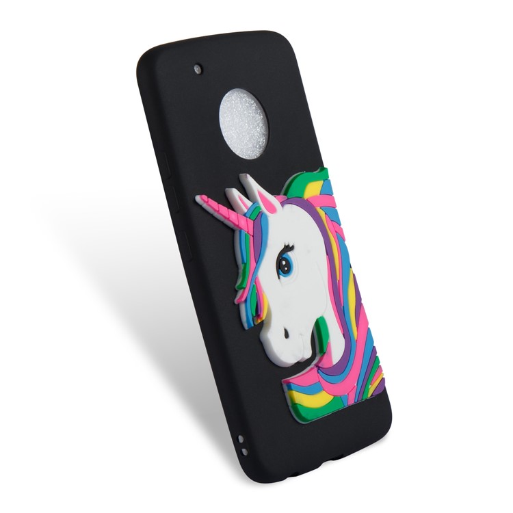 Lovely 3D Unicorn Pattern TPU Case for Motorola Moto G5 Plus - Black-6
