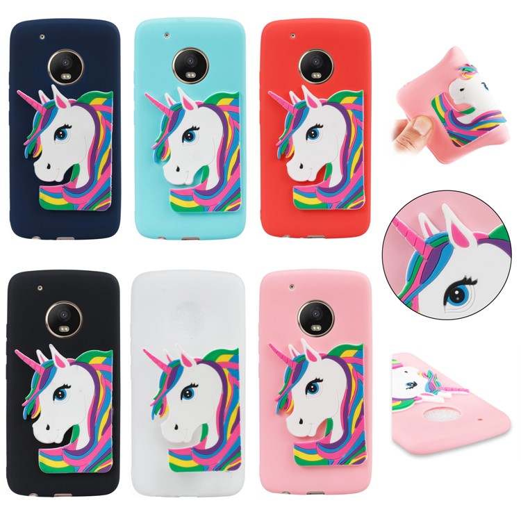 Lovely 3D Unicorn Pattern TPU Case for Motorola Moto G5 Plus - Black-7