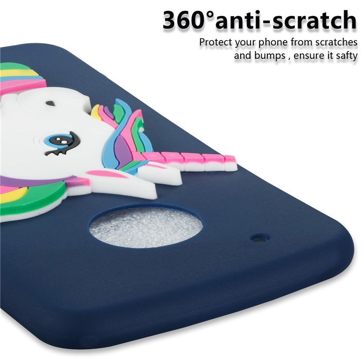 Lovely 3D Unicorn Pattern TPU Protective Case for Motorola Moto G5 Plus - Dark Blue-2