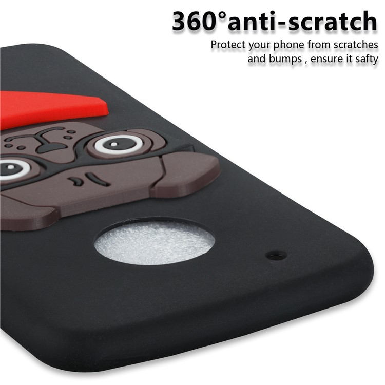 Lovely 3D Dog Pattern TPU Case for Motorola Moto G5 Plus - Black-2