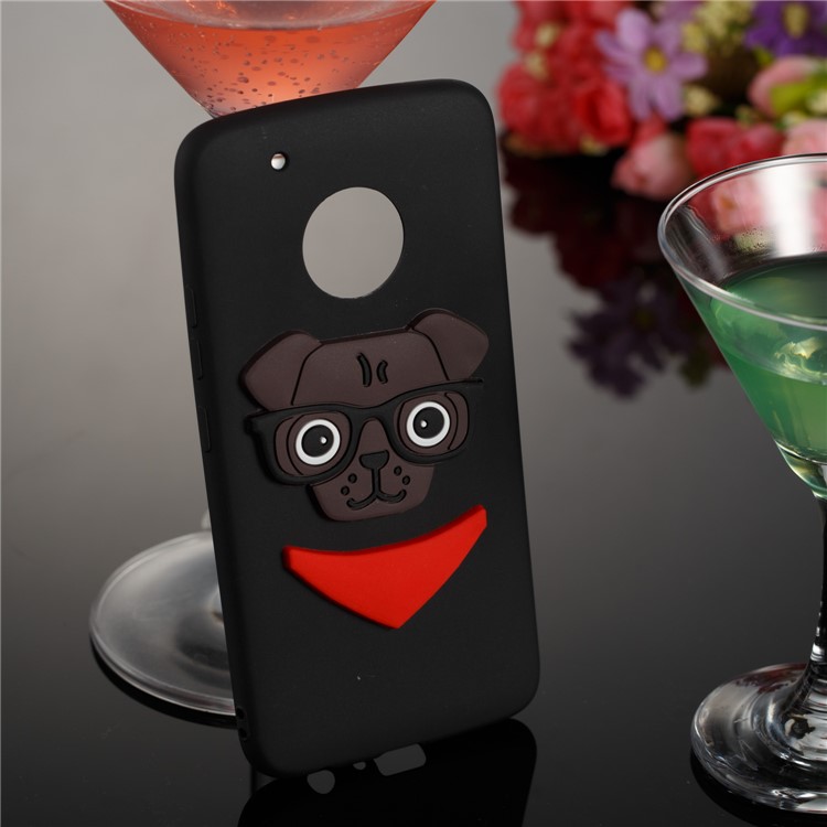 Lovely 3D Dog Pattern TPU Case for Motorola Moto G5 Plus - Black-4