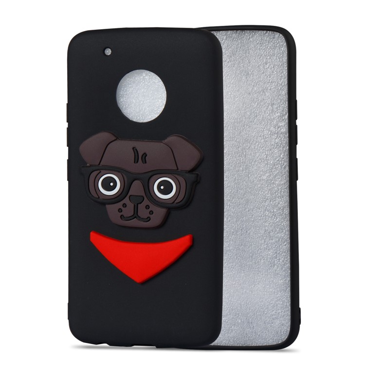 Lovely 3D Dog Pattern TPU Case for Motorola Moto G5 Plus - Black-5