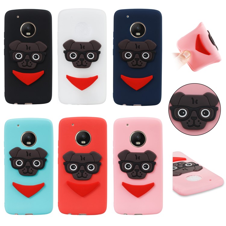 Lovely 3D Dog Pattern TPU Case for Motorola Moto G5 Plus - Black-7
