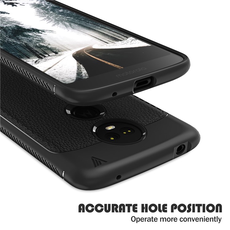 IVSO Gentry Series Leather Coated TPU Mobile Case for Motorola Moto E5 Plus - Black-6