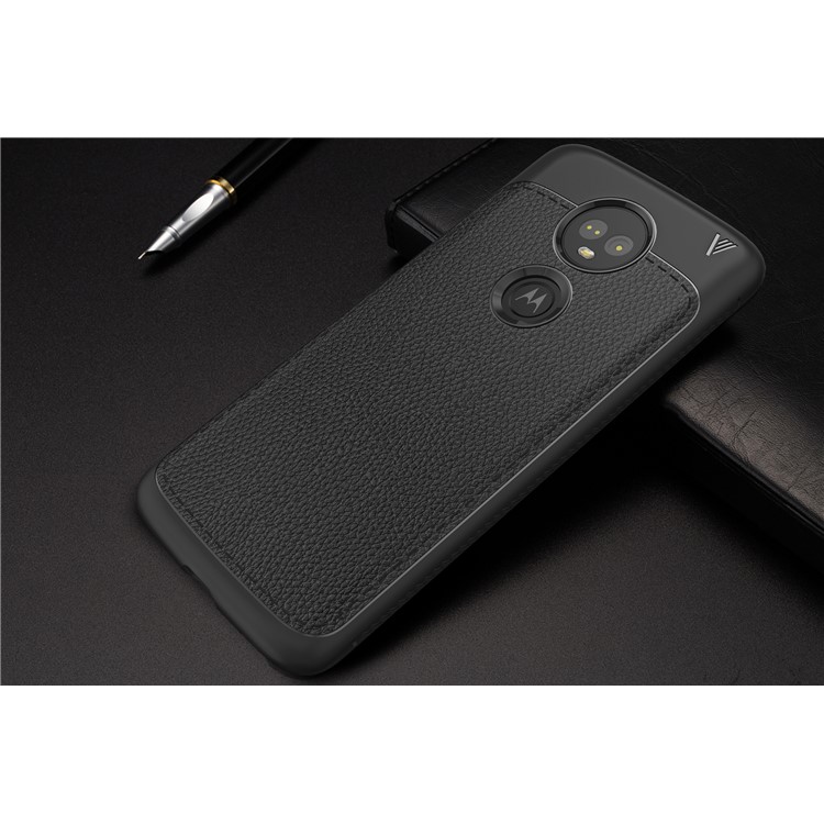 IVSO Gentry Series Leather Coated TPU Mobile Case for Motorola Moto E5 Plus - Black-7