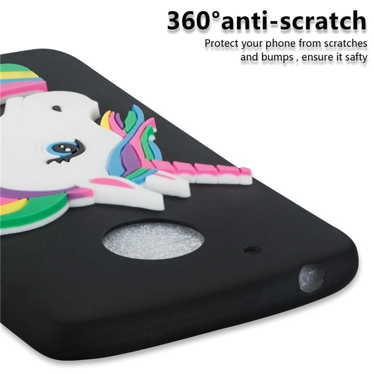 Cute Unicorn Pattern TPU Mobile Case for Motorola Moto G5 - Black-2