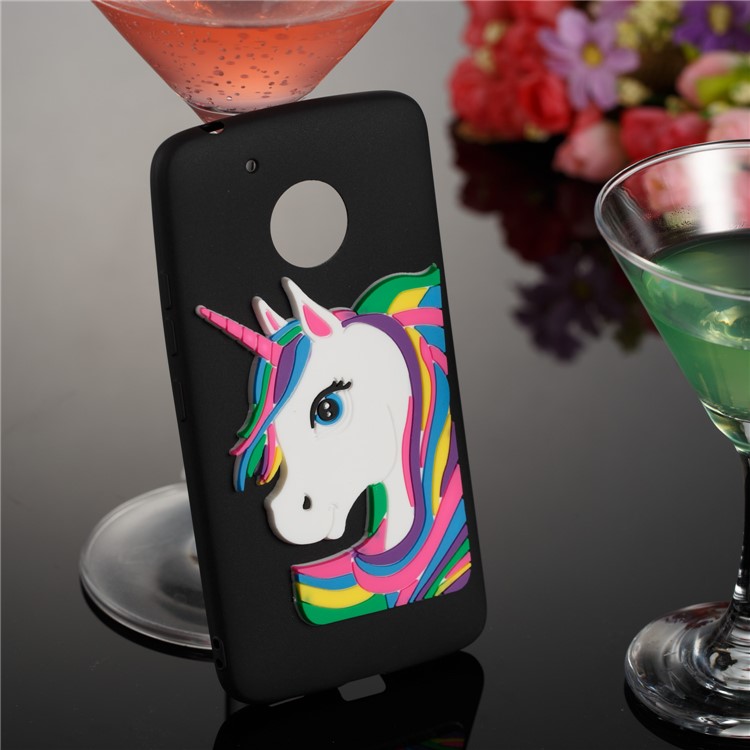 Cute Unicorn Pattern TPU Mobile Case for Motorola Moto G5 - Black-4