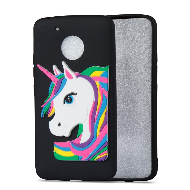 Cute Unicorn Pattern TPU Mobile Case for Motorola Moto G5 - Black-5