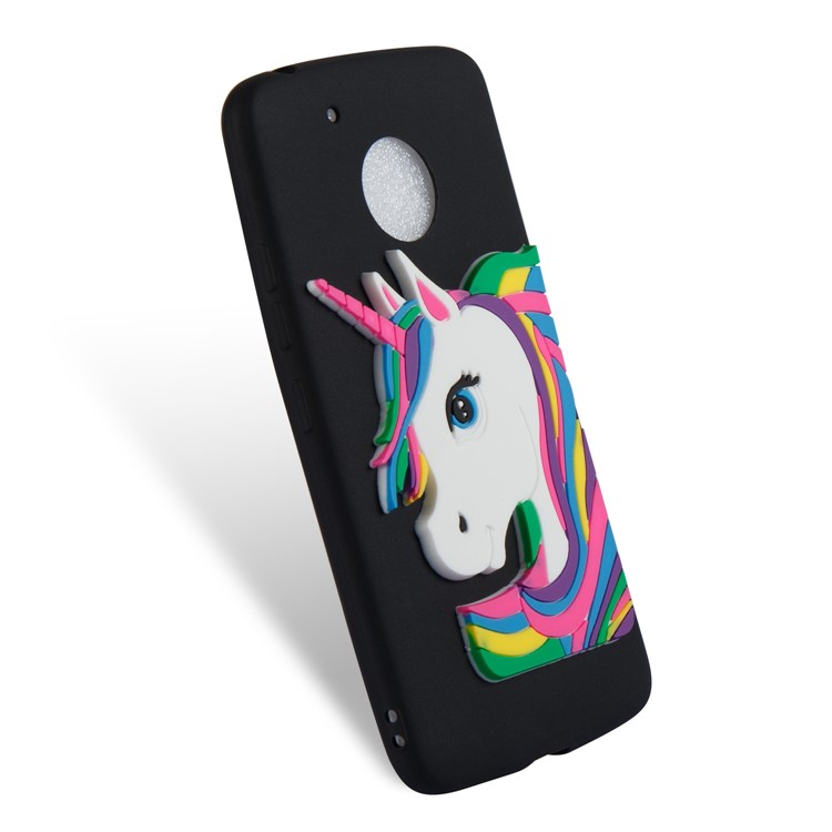 Cute Unicorn Pattern TPU Mobile Case for Motorola Moto G5 - Black-6